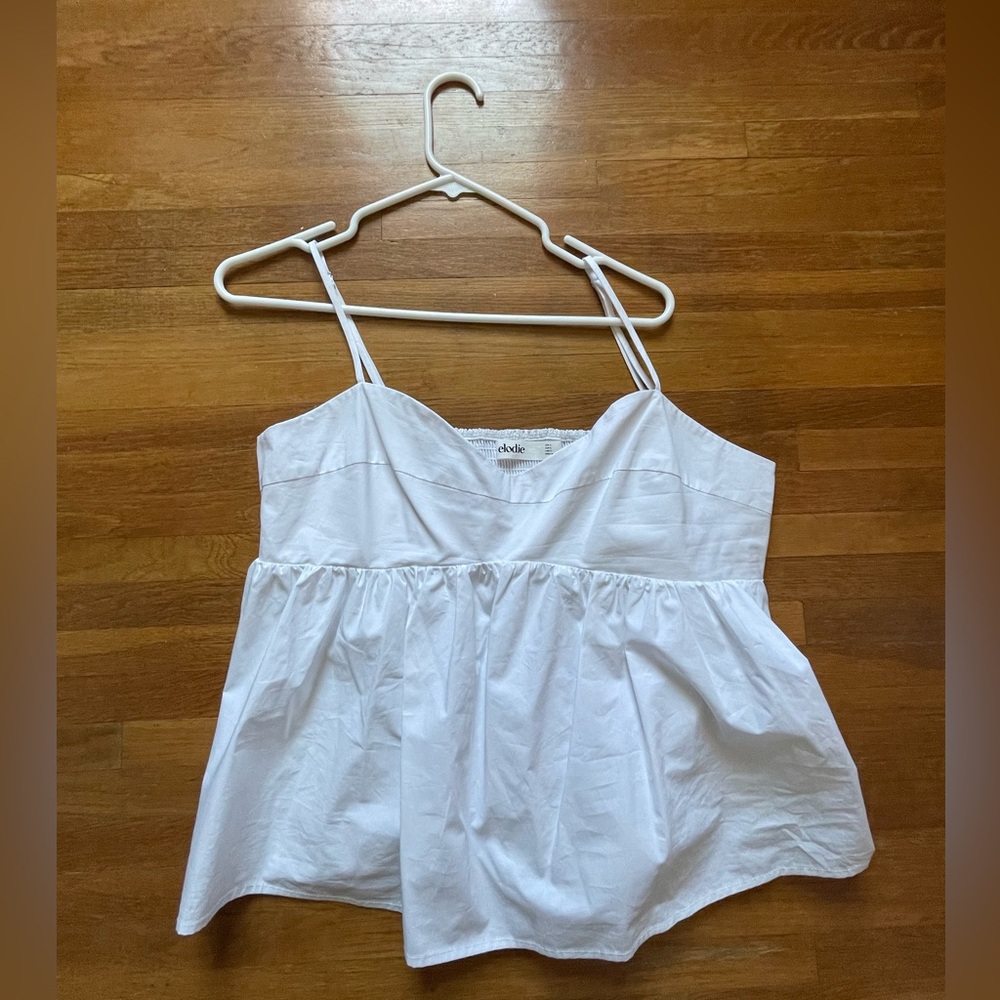 New without Tags. Elodie. White babydoll top. Size X-Large.